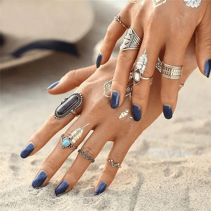 Bohemian Flower Ring Set 8pcs WickedAF Rings