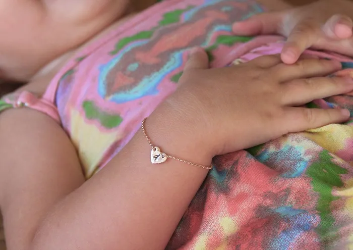 Bracelets Capucinne Infant Baby Bracelet Rose Gold Filled Heart Bracelet