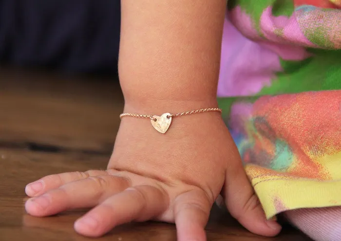 Bracelets Capucinne Infant Baby Bracelet Rose Gold Filled Heart Bracelet