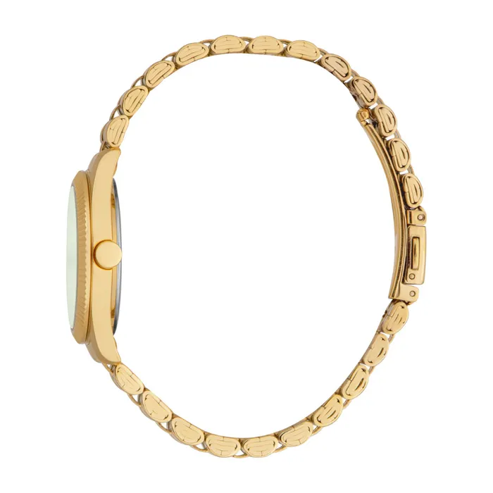 Bracelets Esprit ESPRIT Womens Gold Color Watch with Dark Green Dial and Metal Bracelet