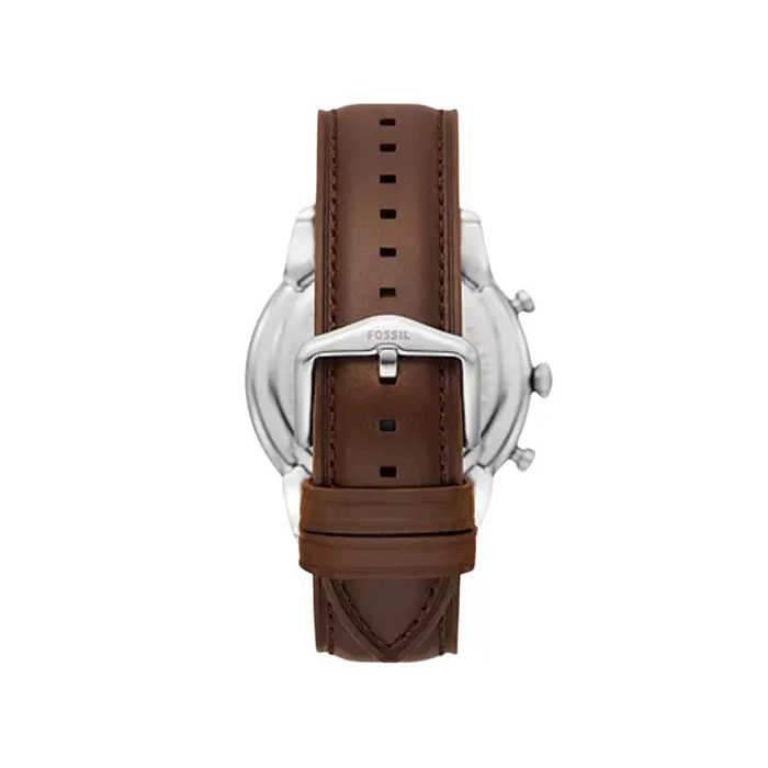 Bracelets Fossil Mens Townsman Chronograph Brown Lite Hide Leather Watch and Bracelet Set Fossil