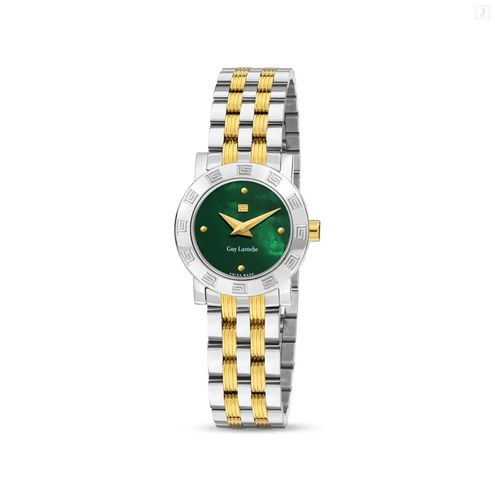 Bracelets Guy Laroche Guy Laroche Alex Ladies Green MOP Dial Stainless Steel Gold Plated Watch