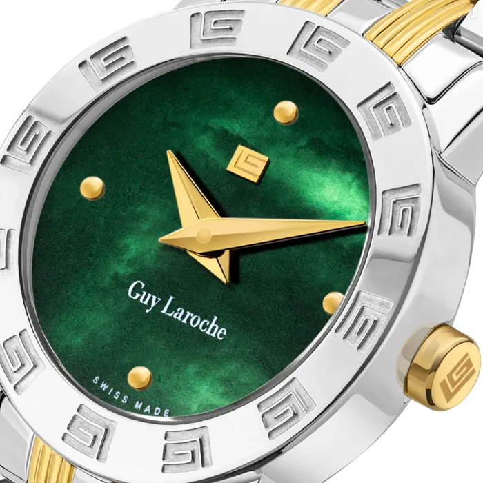 Bracelets Guy Laroche Guy Laroche Alex Ladies Green MOP Dial Stainless Steel Gold Plated Watch