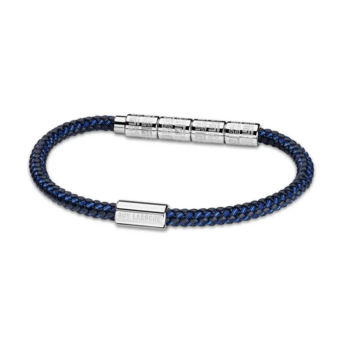 Bracelets Guy Laroche Pierre Gents Stainless Steel Bracelet Wirh Blue Cord Guy Laroche