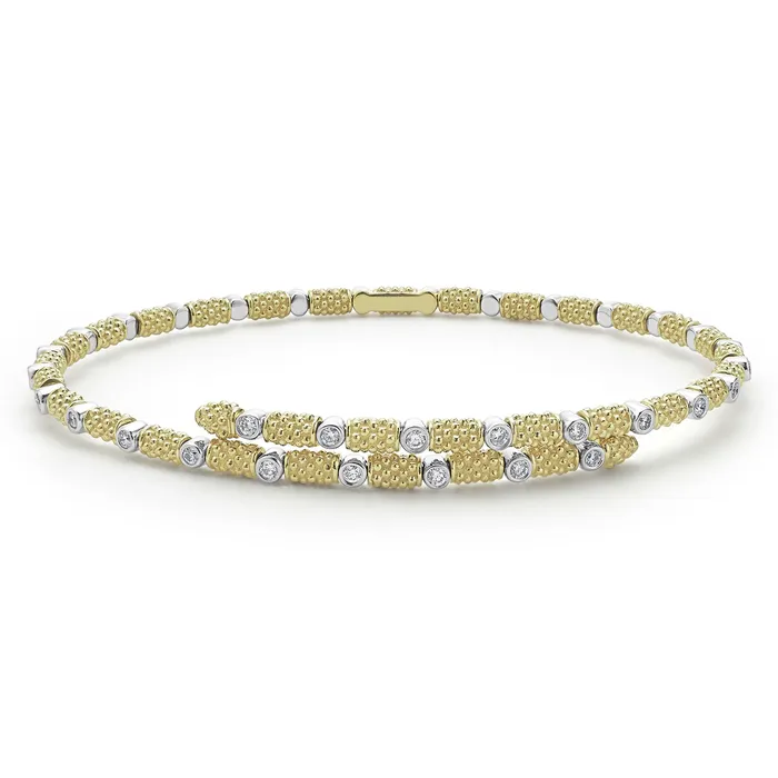 Bracelets LAGOS Signature Caviar 18K Gold and Diamond Superfine Cuff Bracelet