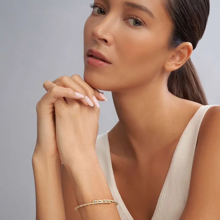 Bracelets LAGOS Signature Caviar 18K Gold and Diamond Superfine Cuff Bracelet