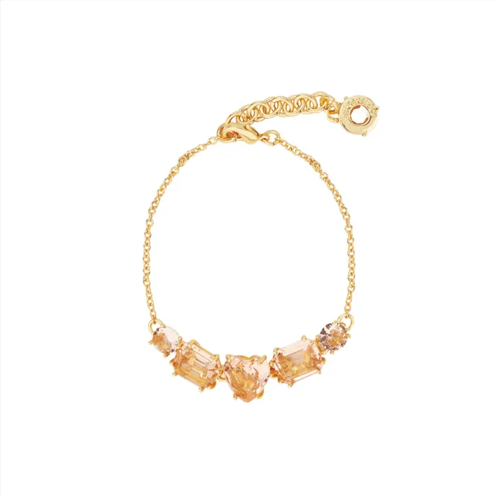 Bracelets Les Nereides Les Nereides Apricot Peach Diamantine 5 Stones fine Bracelet