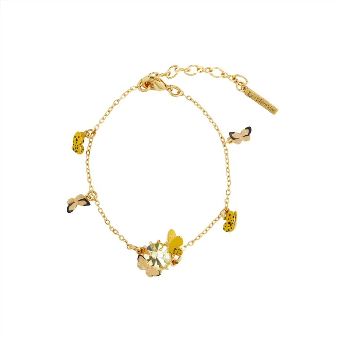 Bracelets Les Nereides Les Nereides Love Animals colorful Butterfly Stone Charm Bracelet