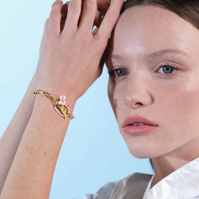 Bracelets Les Nereides Les Nereides Powder Pink Iris Bracelet