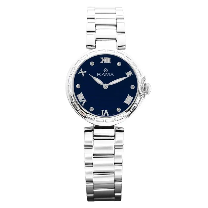 Bracelets Rama Rama Ladies Quartz Watch Full Stainless Steel Case Bracelet With Blue Dial
