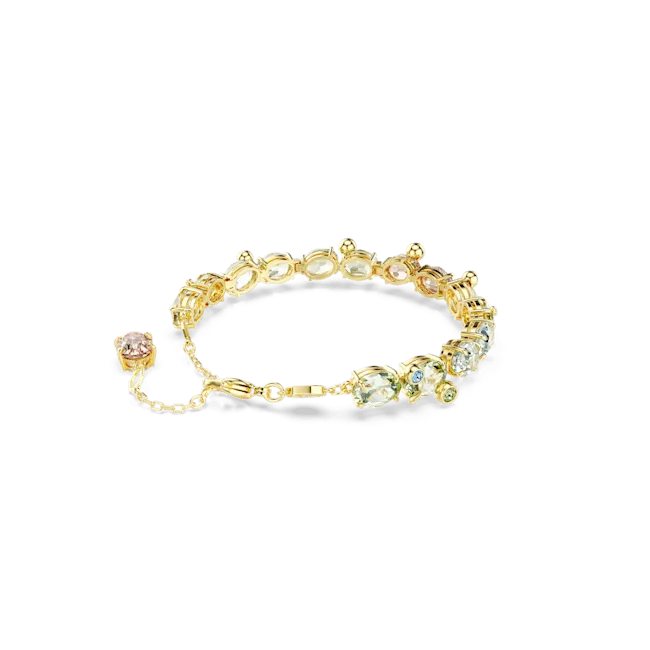 Bracelets Swarovski Swarovski Gema Tennis Bracelet Mixed Cuts Multicolored GoldTone Plated