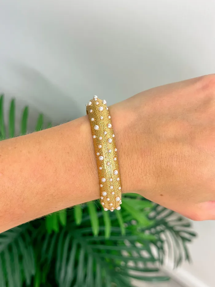Bracelets Vintage Gold Bubbly Pearl Stretch Bracelet Prep Obsessed ESS