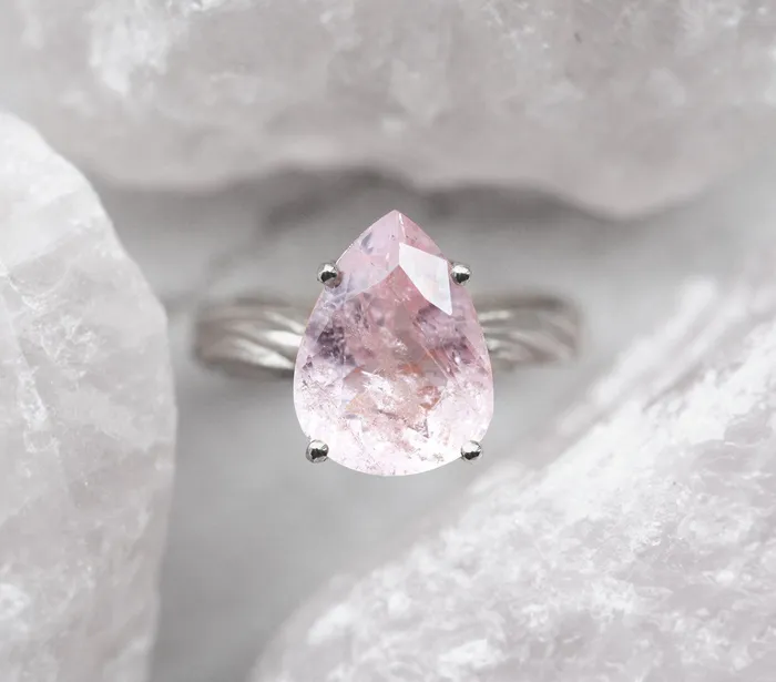 Candy Pear Morganite Ring Ready to Ship Capucinne Rings