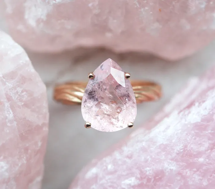 Candy Pear Morganite Ring Ready to Ship Capucinne Rings