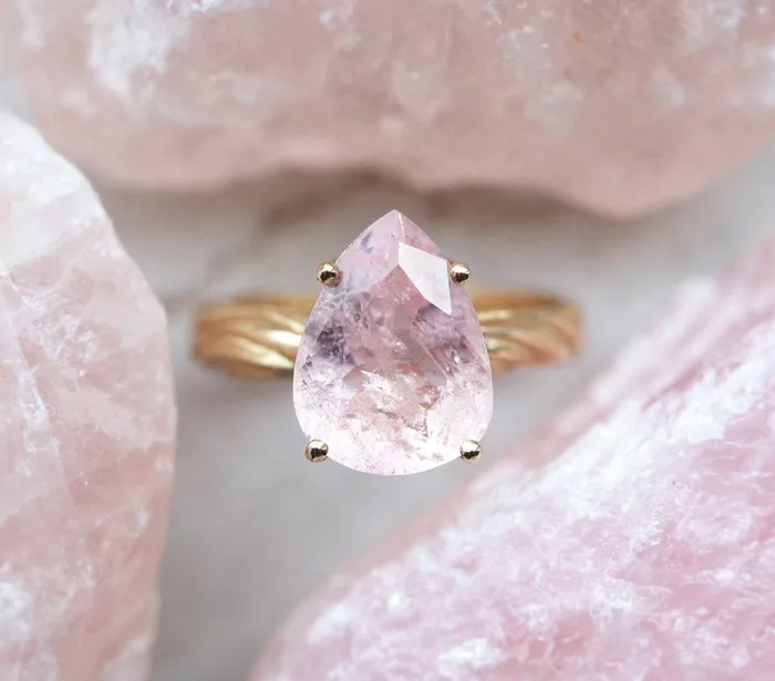 Candy Pear Morganite Ring Ready to Ship Capucinne Rings