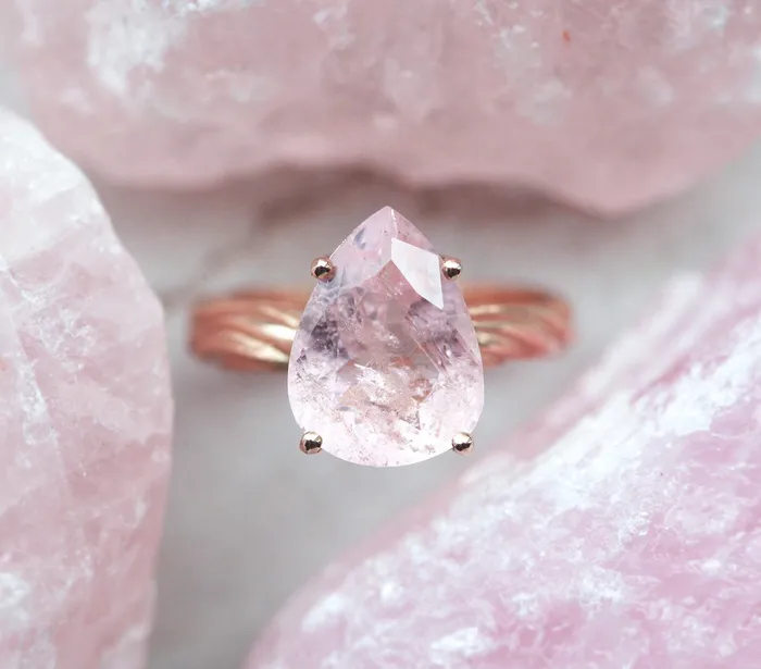 Candy Pear Morganite Ring Ready to Ship Capucinne Rings