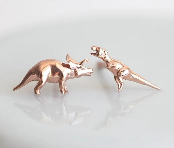 Capucinne Earrings Dinosaur Earrings Realistic Tyrannosaurus Studs