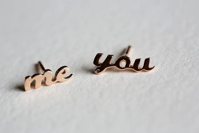 Capucinne Earrings Name Earrings Delicate Word Earring