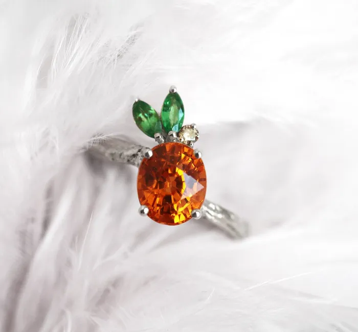 Capucinne Edith Pineapple Garnet Ring Rings