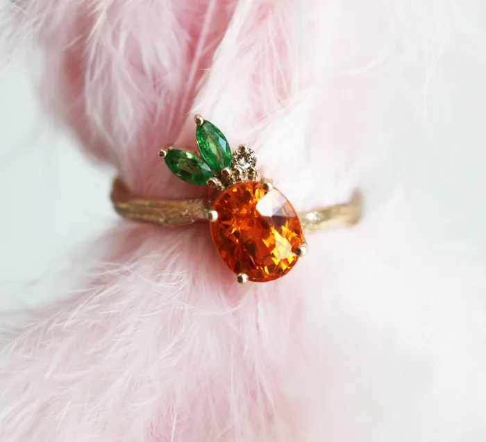 Capucinne Edith Pineapple Garnet Ring Rings