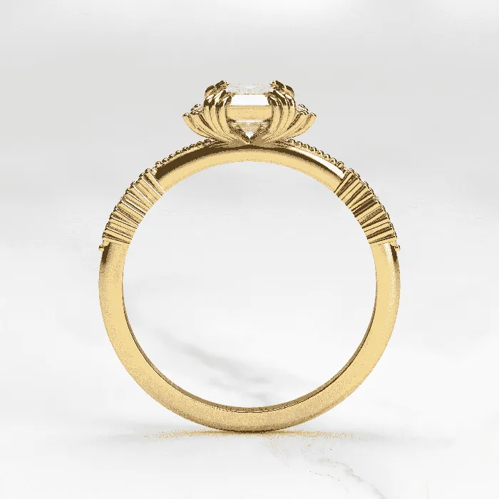 Capucinne Rings Emerald Cluster Diamond Ring