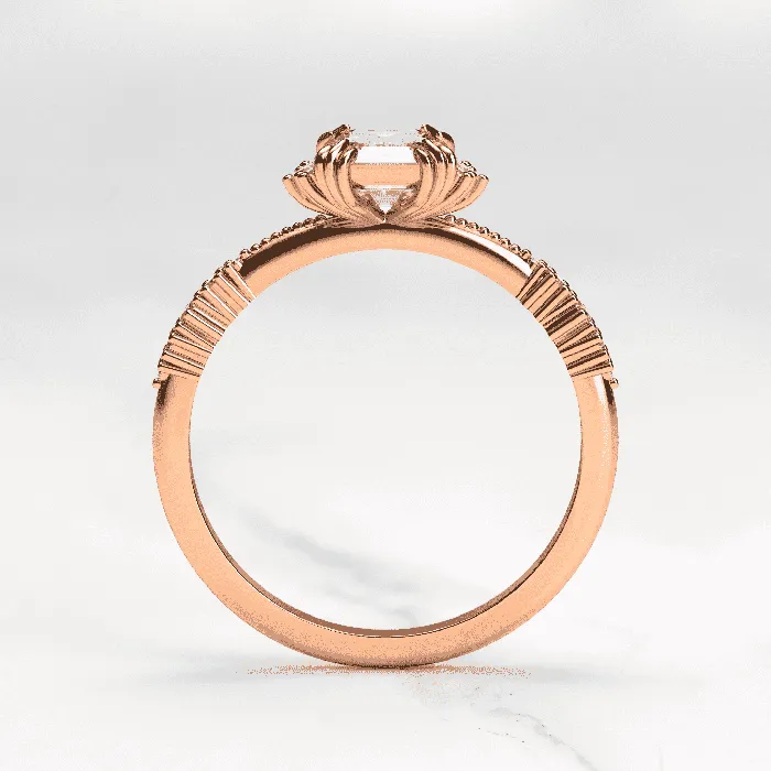 Capucinne Rings Emerald Cluster Diamond Ring