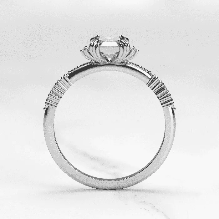 Capucinne Rings Emerald Cluster Diamond Ring