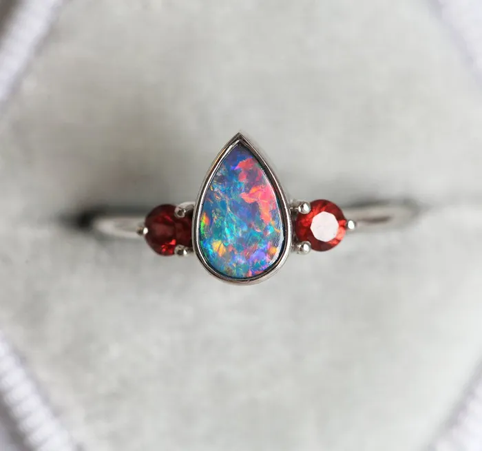 Capucinne Rings Finnley Pear Opal Ring