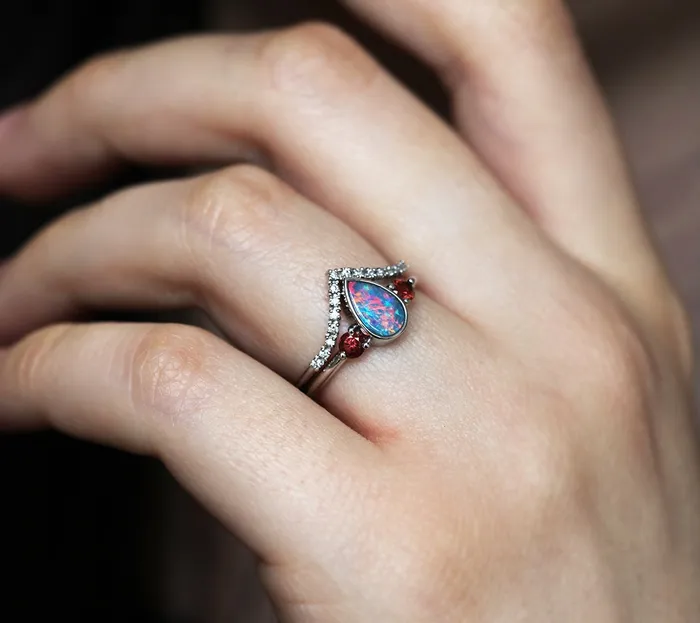 Capucinne Rings Finnley Pear Opal Ring