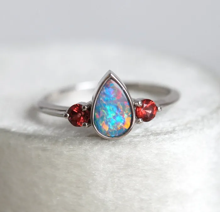 Capucinne Rings Finnley Pear Opal Ring