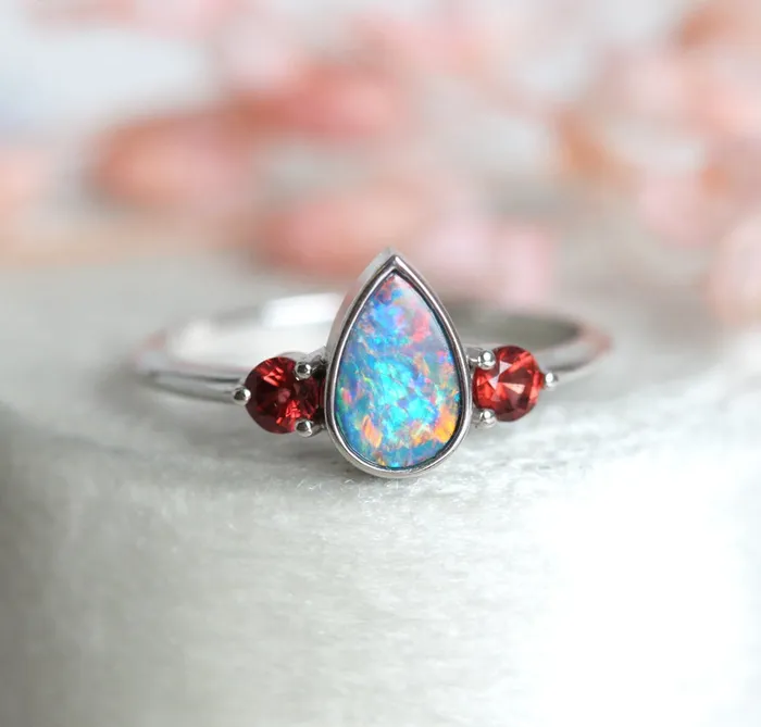 Capucinne Rings Finnley Pear Opal Ring