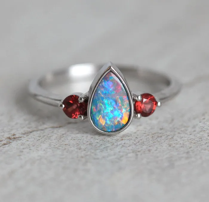 Capucinne Rings Finnley Pear Opal Ring