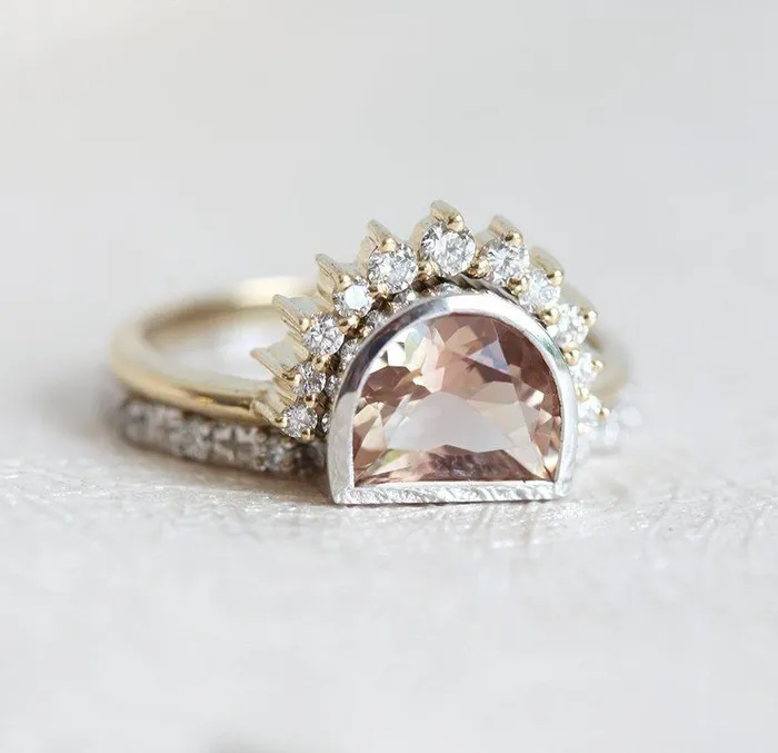 Capucinne Rings Giada Oregon Sunstone Ring 14K Gold Ring
