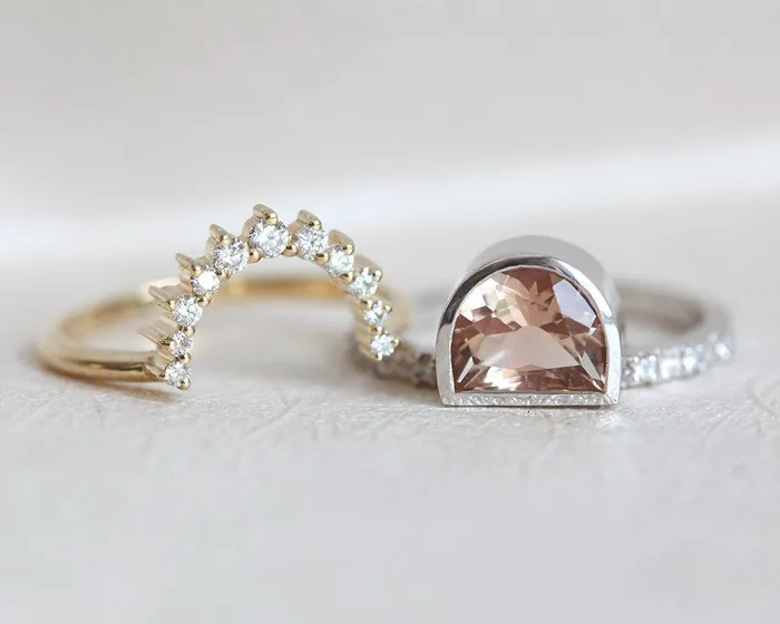 Capucinne Rings Giada Oregon Sunstone Ring 14K Gold Ring