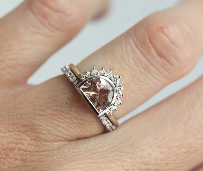 Capucinne Rings Giada Oregon Sunstone Ring 14K Gold Ring