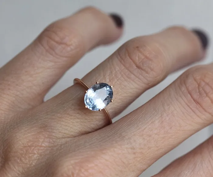 Capucinne Rings Jackie Lavender Sapphire Solitaire Ring