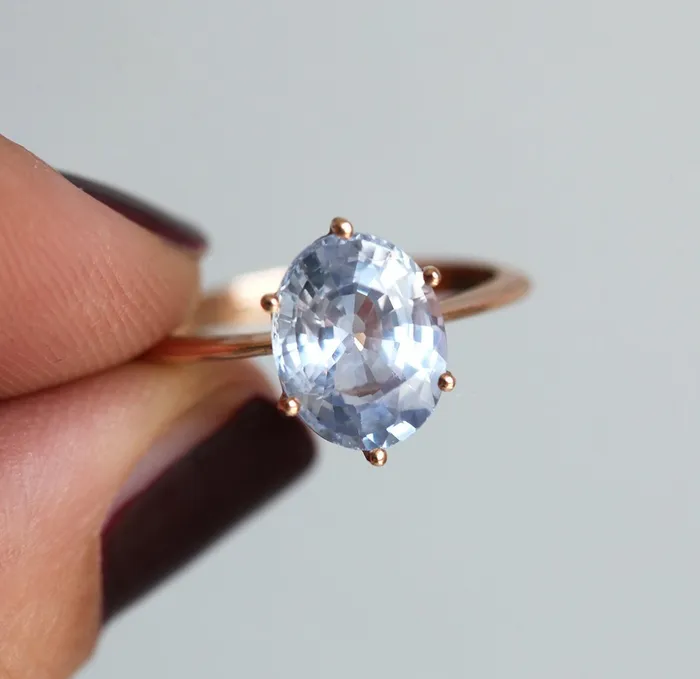 Capucinne Rings Jackie Lavender Sapphire Solitaire Ring