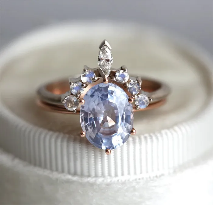 Capucinne Rings Jackie Lavender Sapphire Solitaire Ring