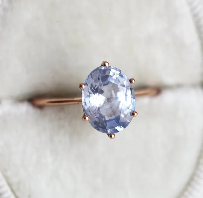 Capucinne Rings Jackie Lavender Sapphire Solitaire Ring