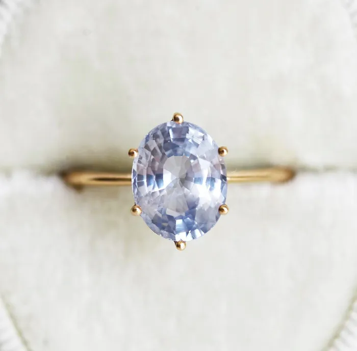 Capucinne Rings Jackie Lavender Sapphire Solitaire Ring