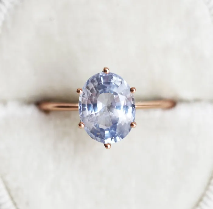 Capucinne Rings Jackie Lavender Sapphire Solitaire Ring