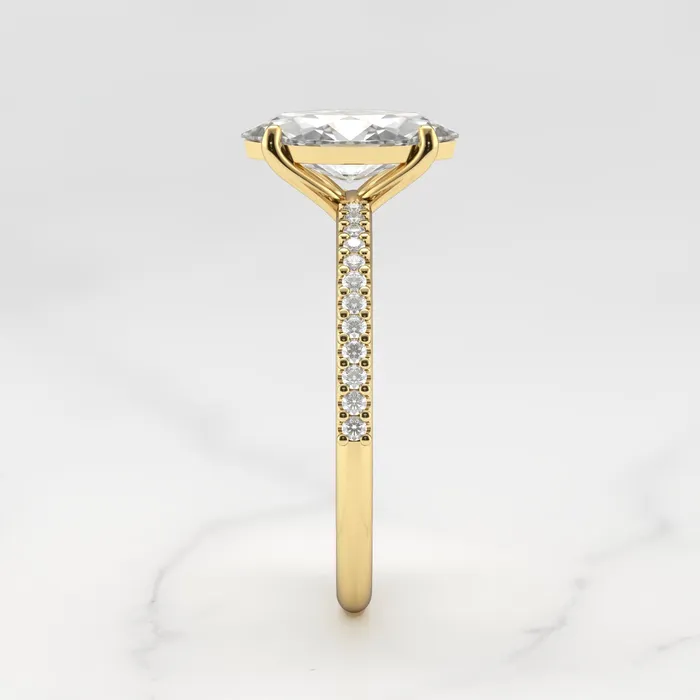 Capucinne Rings Marquise Half Pave Diamond Ring