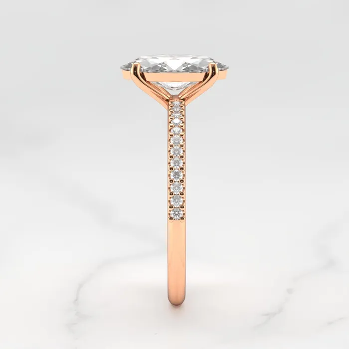 Capucinne Rings Marquise Half Pave Diamond Ring