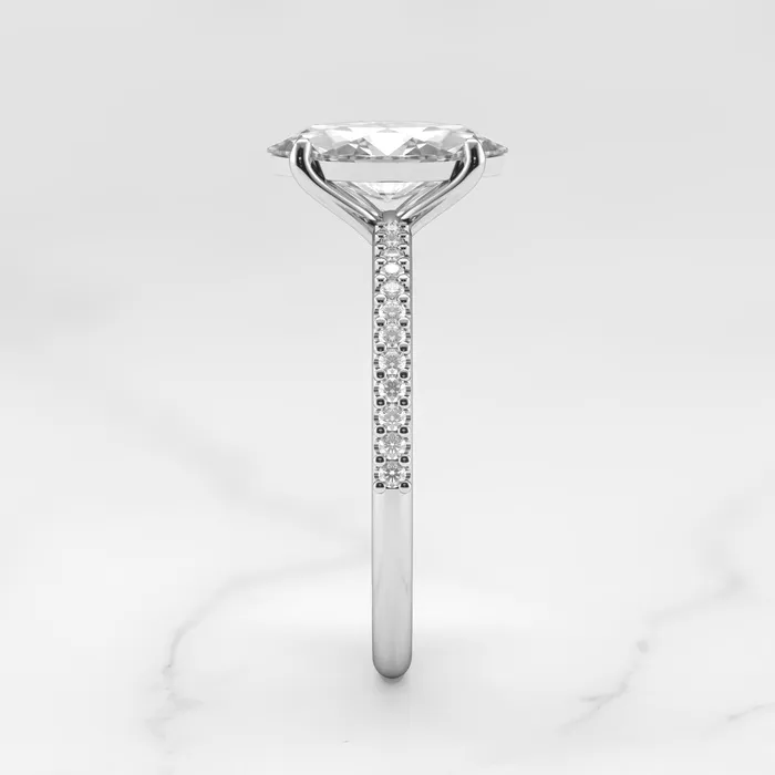 Capucinne Rings Marquise Half Pave Diamond Ring