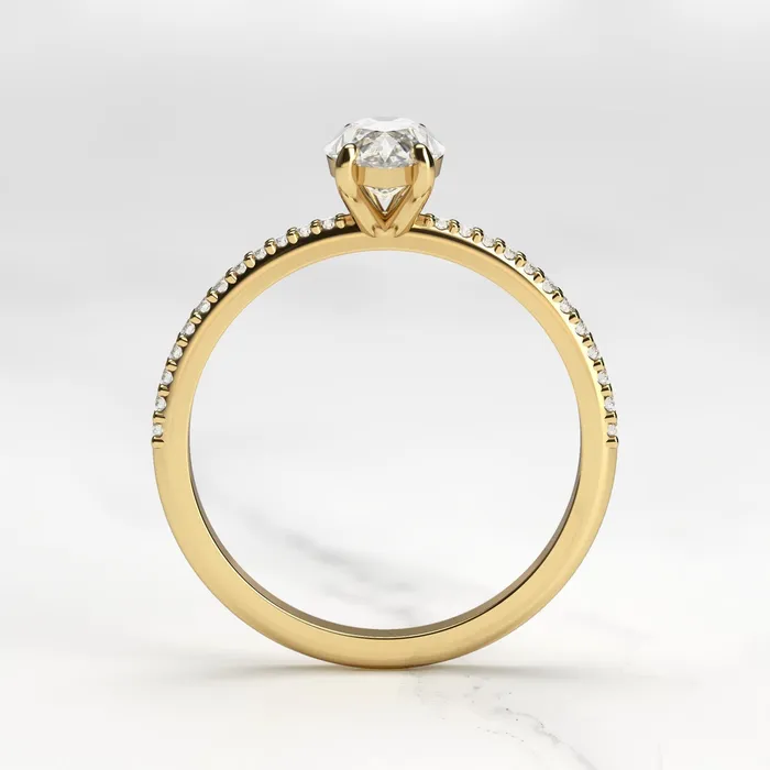 Capucinne Rings Marquise Half Pave Diamond Ring