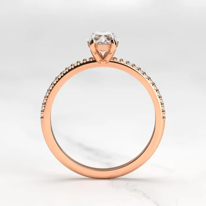 Capucinne Rings Marquise Half Pave Diamond Ring