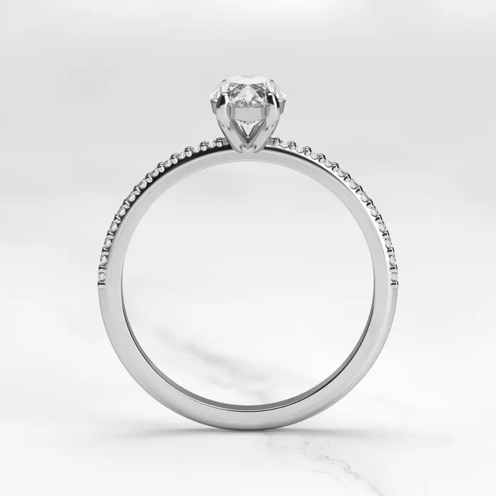 Capucinne Rings Marquise Half Pave Diamond Ring