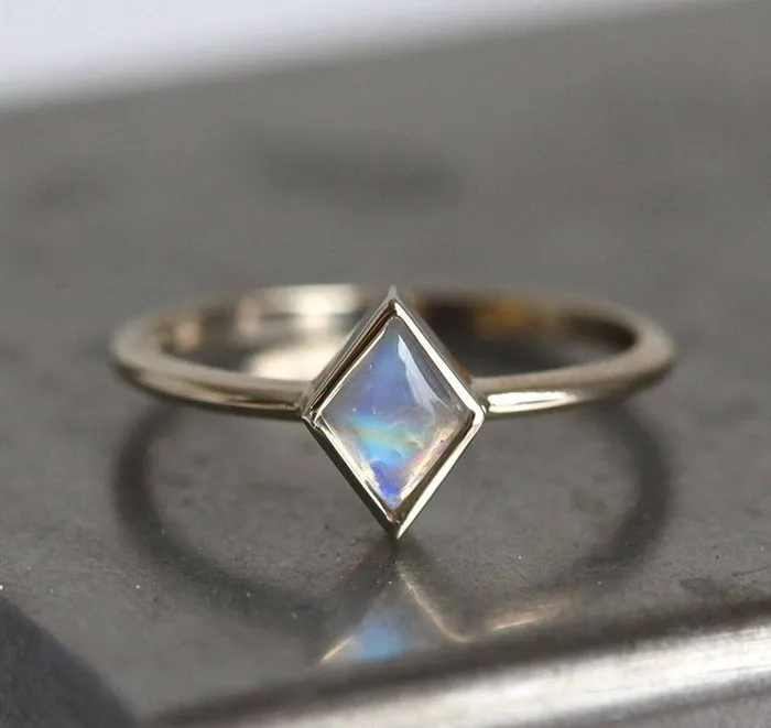Capucinne Rings Moonstone Ring Set Moonstone Engagement Ring Set