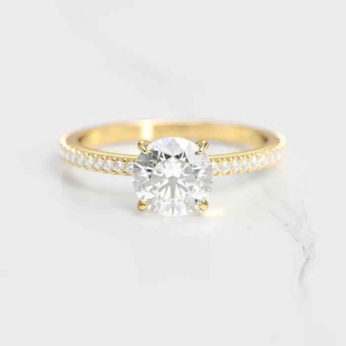 Capucinne Rings Round Full Pave Moissanite Ring