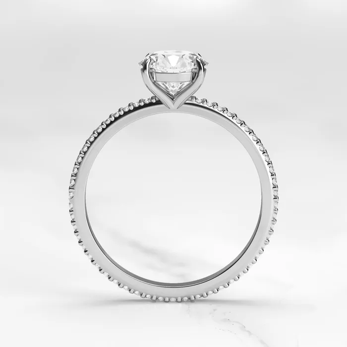 Capucinne Rings Round Full Pave Moissanite Ring